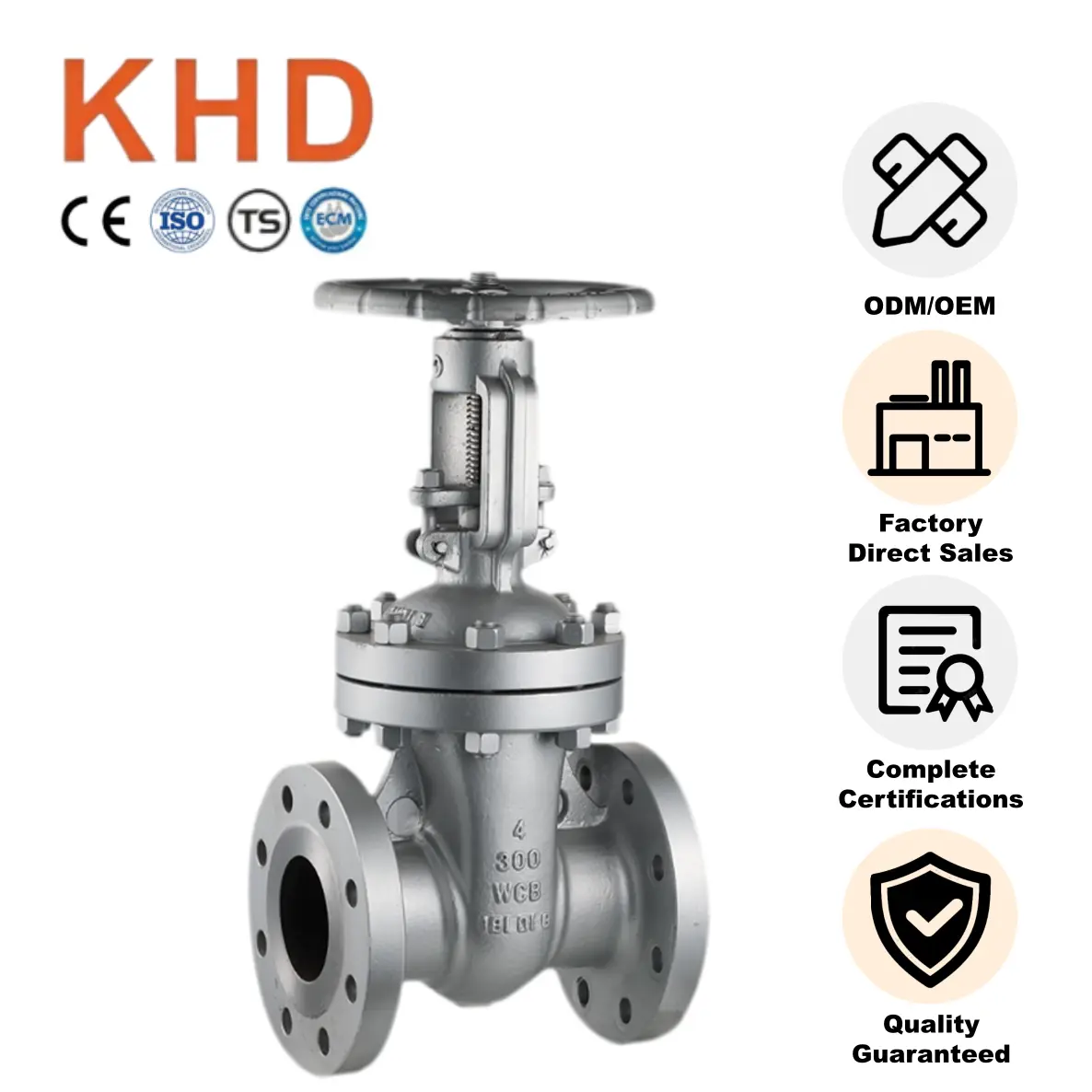 Carbon Steel WCB Flanged Gate Valve Z41H-150LB NPS 8 Class 150 (Gray epoxy)